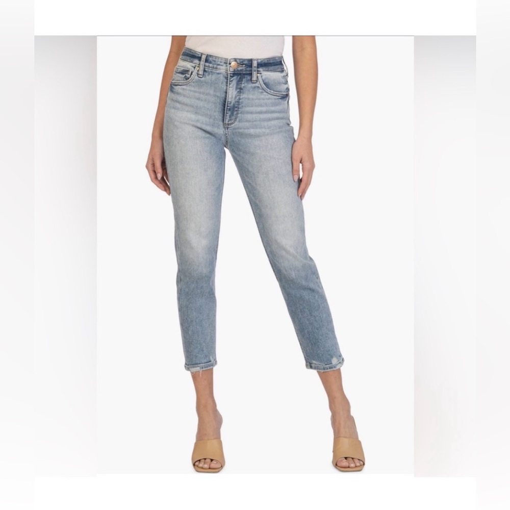 Kut from the Kloth Naomi Fab Ab High-Rise Straight Crop Jeans size 6